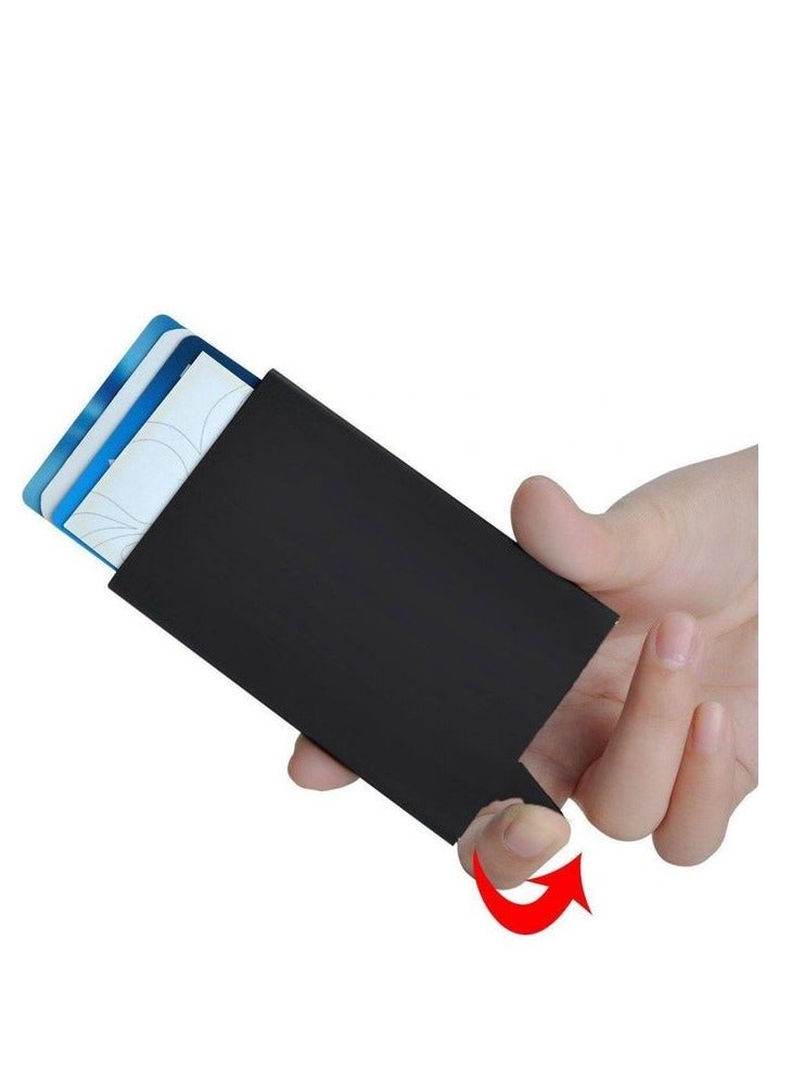 Metallic Casual Automatic Unique Credit Cards Holder Wallet - Image 3