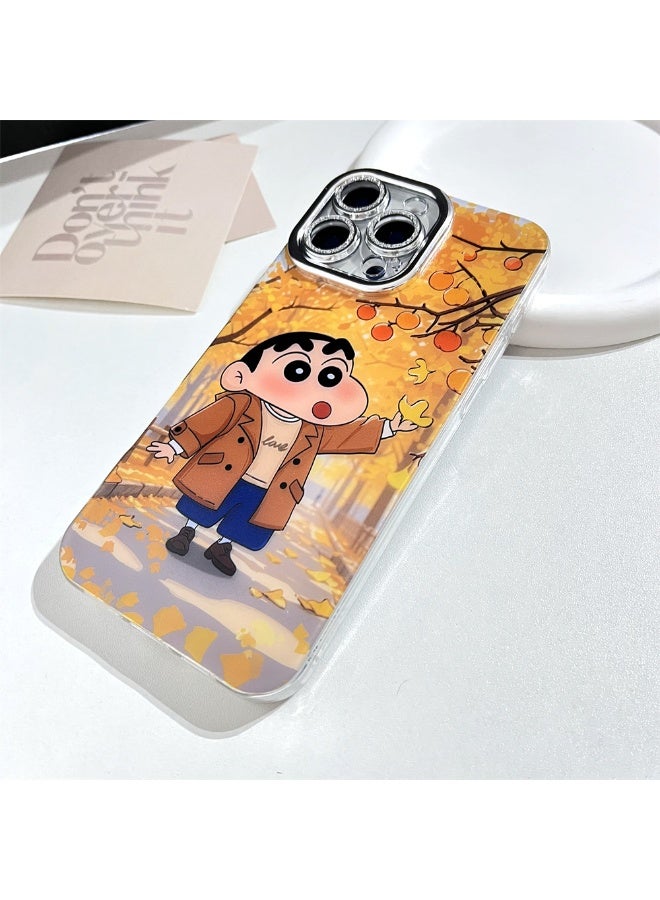 NIBEMINENT Autumn Crayons Shin Protective TPU Case Cover For iPhone 15 Plus Clear - Image 2