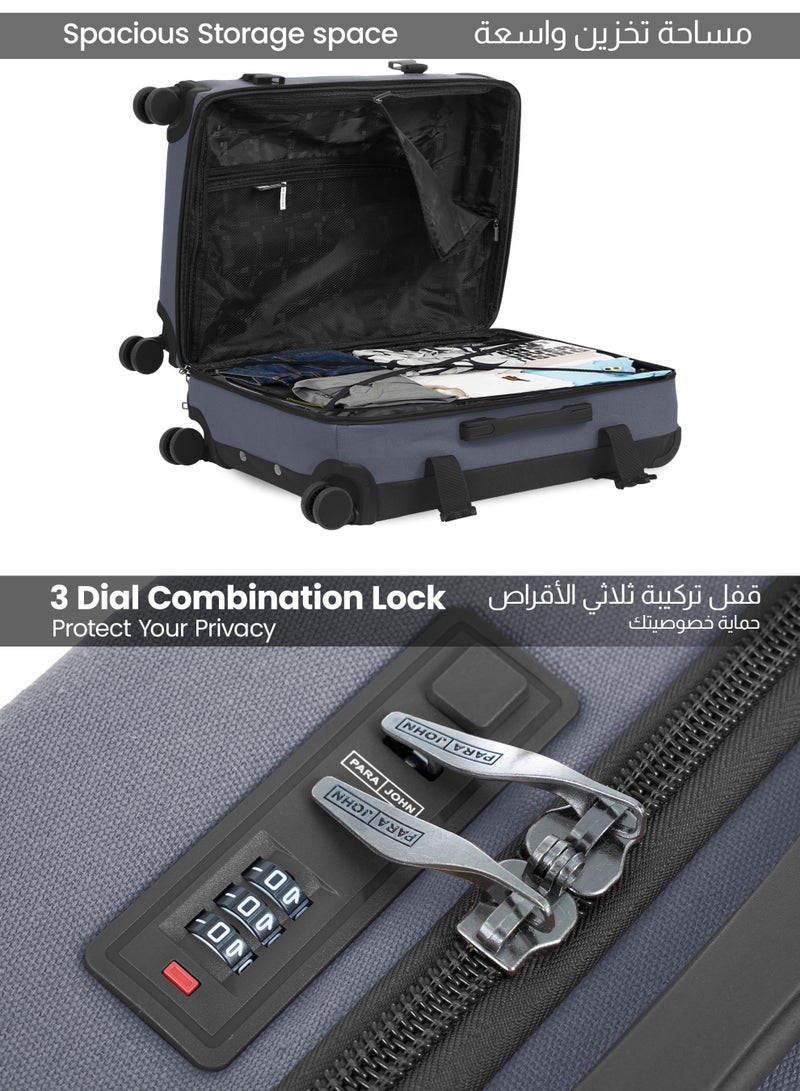 PARAJOHN Retro 3-Piece Luggage Set | 20/24/28 Inch | Canvas Hard Case | 8-Wheel 360° Spinner Trolley | Travel Suitcase Set - Image 5