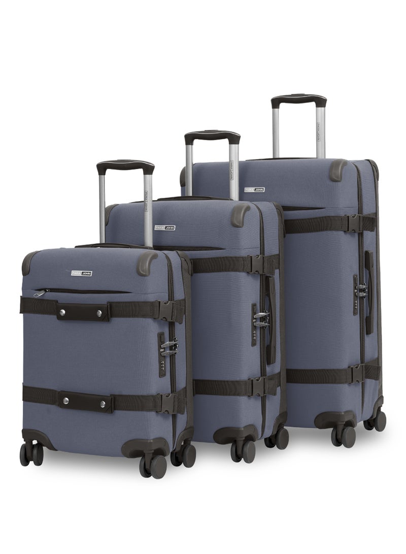 PARAJOHN Retro 3-Piece Luggage Set | 20/24/28 Inch | Canvas Hard Case | 8-Wheel 360° Spinner Trolley | Travel Suitcase Set - Image 1