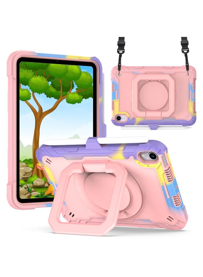 HuHa Case Cover For iPad mini 6 Silicone + PC Bracelet Holder Tablet Case Bright Rose Gold 