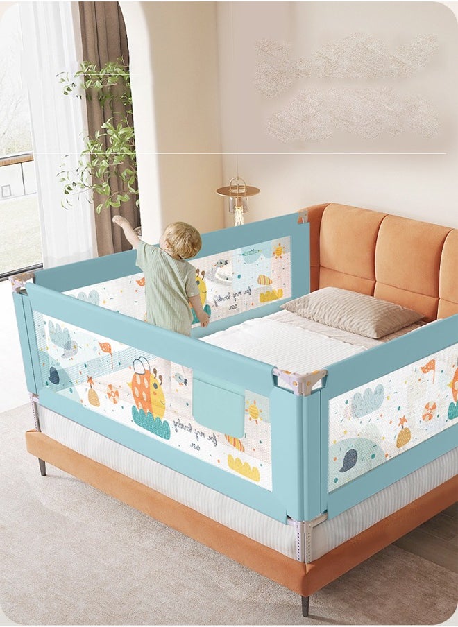 ZCM-HAPPY Crib guardrail Portable safety foldable adjustable height fall protection guardrail Toddler bed rail single side 180cm  - Image 2
