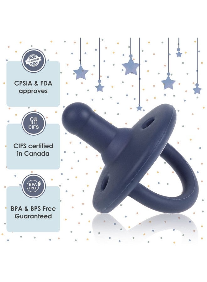 Sweet Child Pacifiers 0-18 Months, Set Of 6 Ultra-Light Silicone Binkies With Collapsible Handle & 3 Air Holes For Added Safety, Best Newborn Pacifiers For Baby Boys Or Girls - Image 5