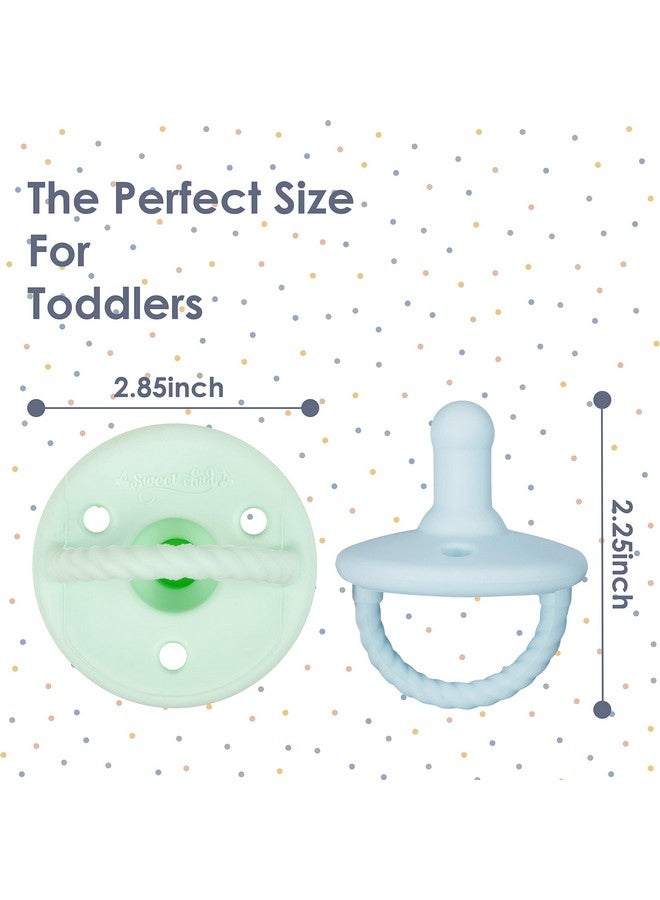 Sweet Child Pacifiers 0-18 Months, Set Of 6 Ultra-Light Silicone Binkies With Collapsible Handle & 3 Air Holes For Added Safety, Best Newborn Pacifiers For Baby Boys Or Girls - Image 4