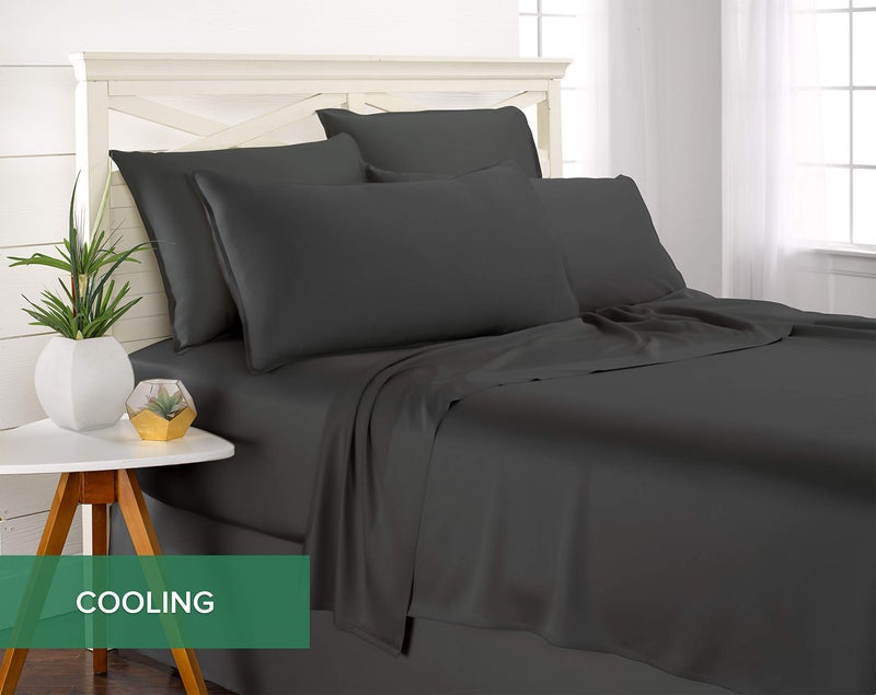 Pure Bamboo Short Queen Sheets by Pure Bamboo for RV Camper (60""x75"") - Genuine 100% Organic Viscose Derived from Bamboo Bed Sheet Set  Soft & Cooling  Lifetime Quality Promise (Short Queen  Charcoal)  - Image 5