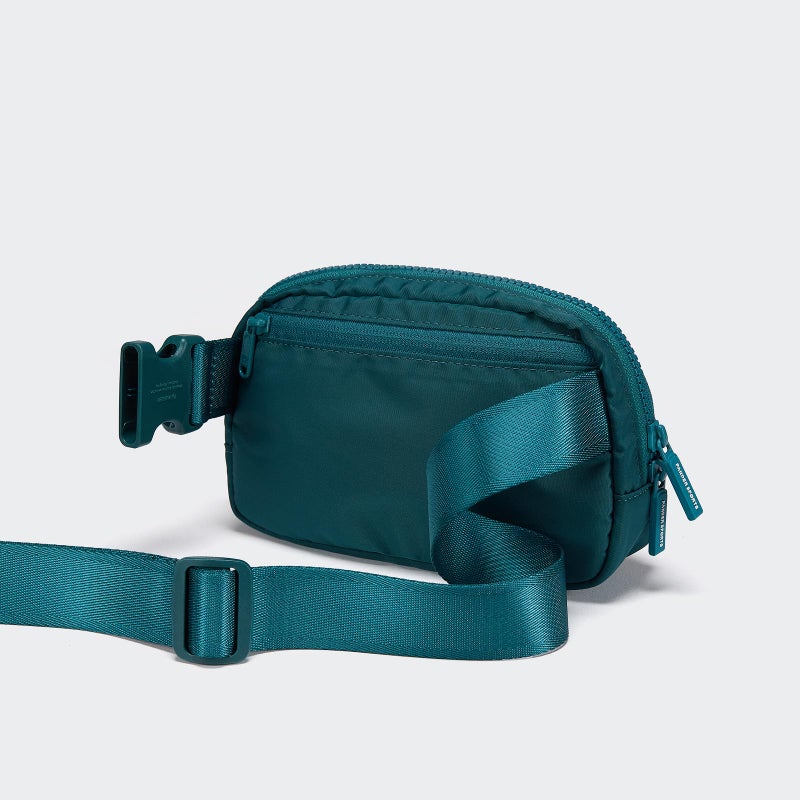 Pander Two Way Zipper Fanny Pack Nylon Everywhere Belt Bag for Women, Water Repellent Waist Packs, Crossbody Bags with Adjustable Strap (Teal Blue). - Image 4