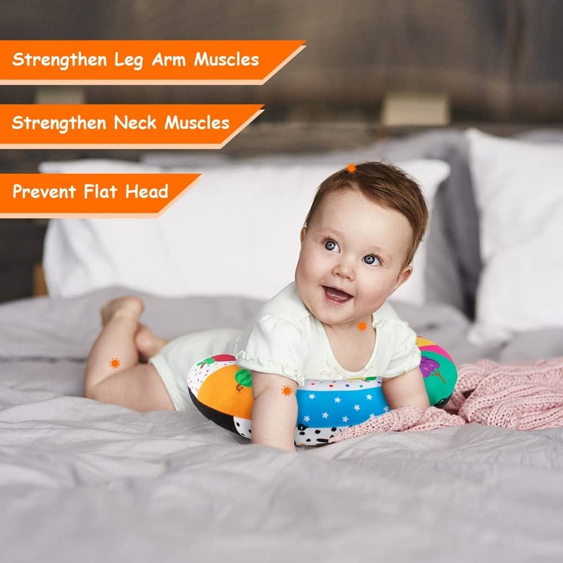 teytoy Tummy Time Pillow with Crinkle Mat & Teethers, Black and White High Contrast Baby Toys with Mirror, Montessori Sensory Crawling Toy for Infant Newborn Toddler Tummy Time Toys 0-6 Months Babies - Image 5