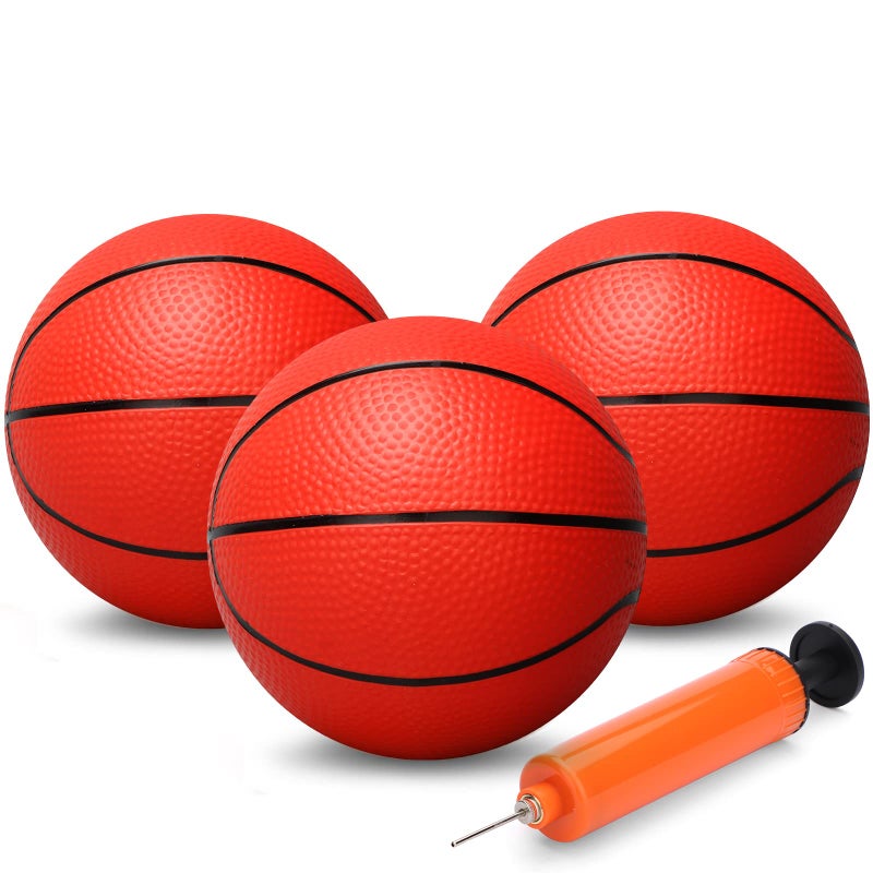 Gamtec 6 Small Basketballs for Kids Toddler 6 Inch Little Ball for Over Door Mini Hoop Silence Rubber Basketball Ball for Indoor Outdoor Beach Sand Toy Balls for Pool Hoop 3PCS with Pump - Image 2