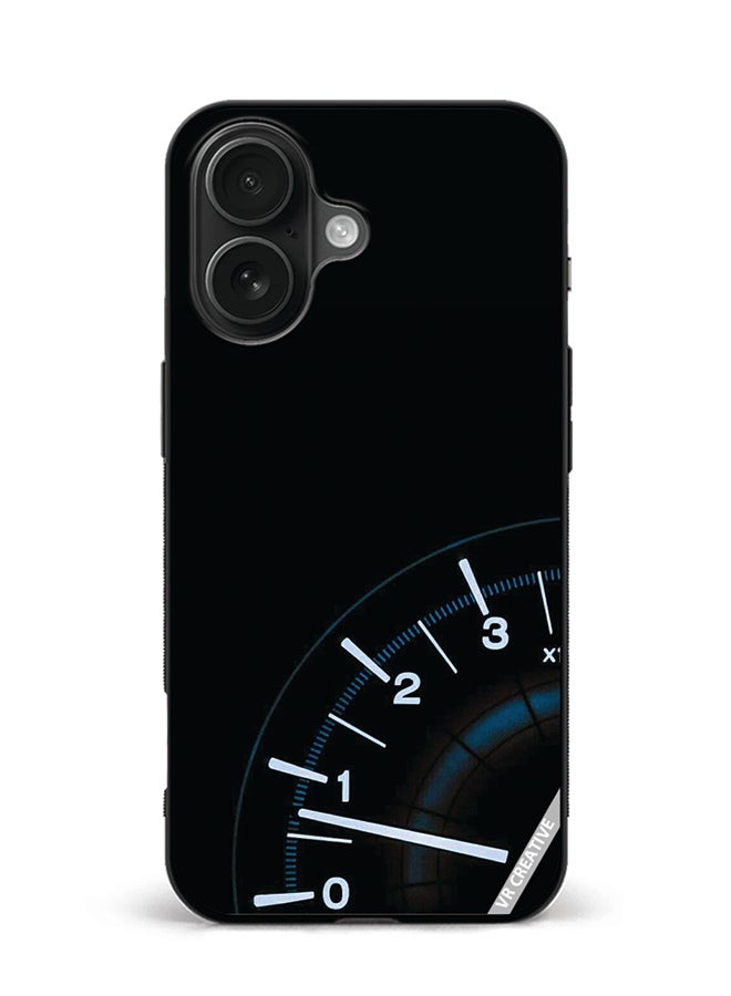 Protective Case Cover For Apple iPhone 16 Speedometer Design Multicolour