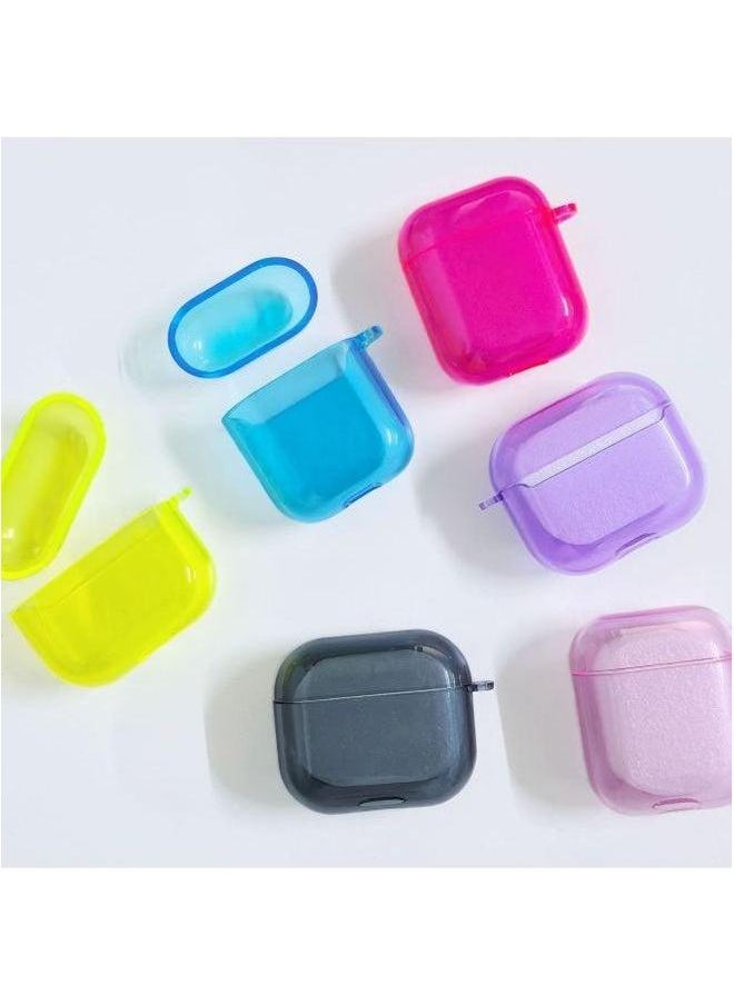 Generic - Applicable AirPods3 Headphone Case Soft TPU Apple AIPods Set 4 Fluorescent Transparent Color Bluetooth Earphone Case-Color:Transparent Black-Applicable Models:AirPods Pro 2 - Image 1