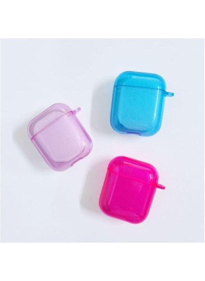Generic - Applicable AirPods3 Headphone Case Soft TPU Apple AIPods Set 4 Fluorescent Transparent Color Bluetooth Earphone Case-Color:Transparent Black-Applicable Models:AirPods Pro 2 - Image 1