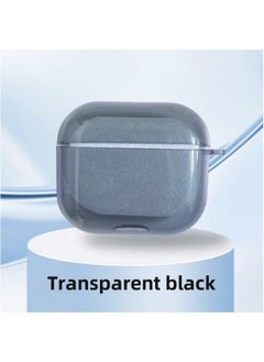 Applicable AirPods3 Headphone Case Soft TPU Apple AIPods Set 4 Fluorescent Transparent Color Bluetooth Earphone Case-Color:Transparent Black-Applicable Models:AirPods Pro 2