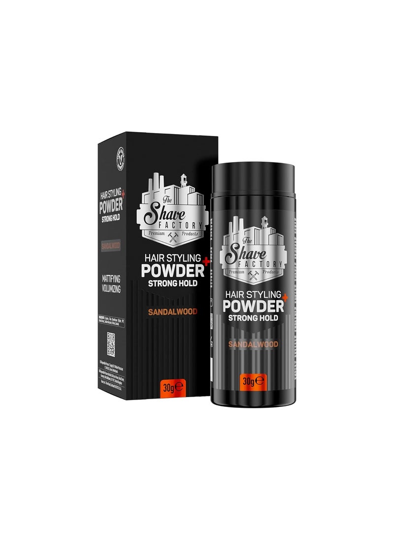 the shave factory the shave factory Sandalwood Hair Styling Powder 105 oz 30g  50 More  Matte Finish Strong Hold Volumizing Texture Powder For All Hair Types Styling  Sandalwood Scent 