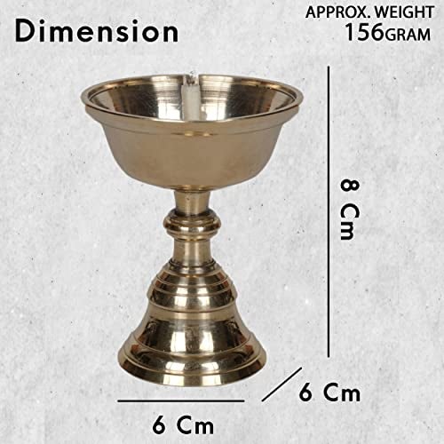 Bhimonee Decor 3.2-Inch Pure Brass Electric Akhand Jyothi Pyali Stand – Nanda Table Lights Diya (Pair) - Image 3