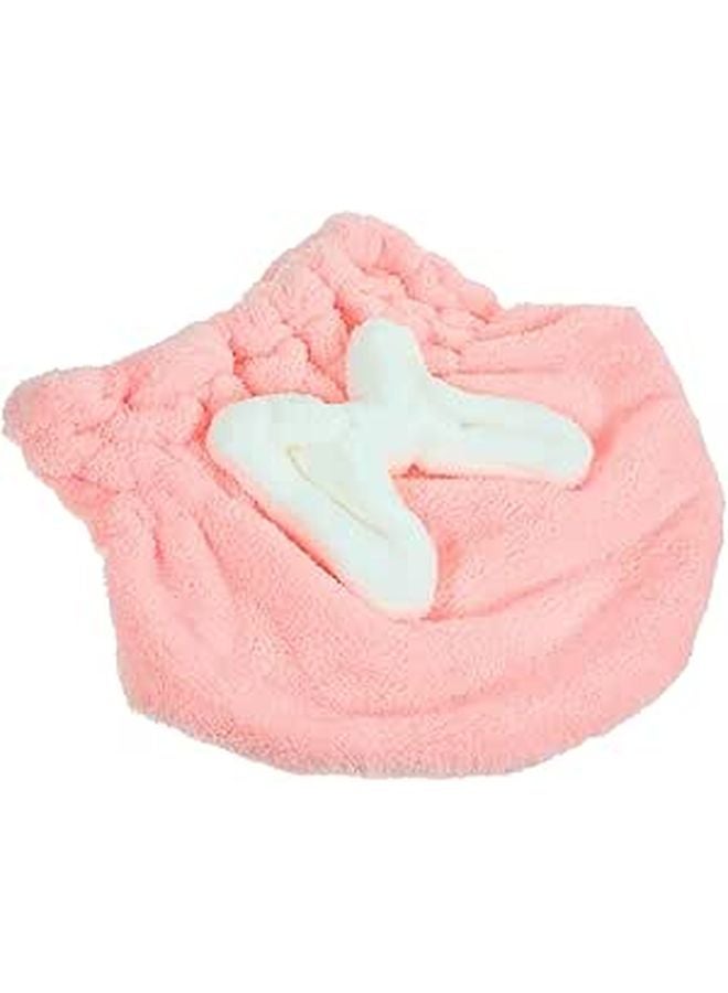 Super Absorbent Quick Dry Hair Towel Cap With Bow Design For Women Travel Lightweight Reusable - Image 1