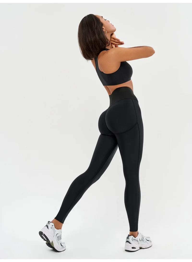 Bona Fide Push-Up Corsage Black Corsage High Waist Tummy Control Gym Leggings for Women for Women | Best Price UAE