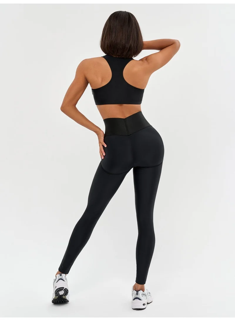 Bona Fide Push-Up Corsage Black Corsage High Waist Tummy Control Gym Leggings for Women for Women | Best Price UAE
