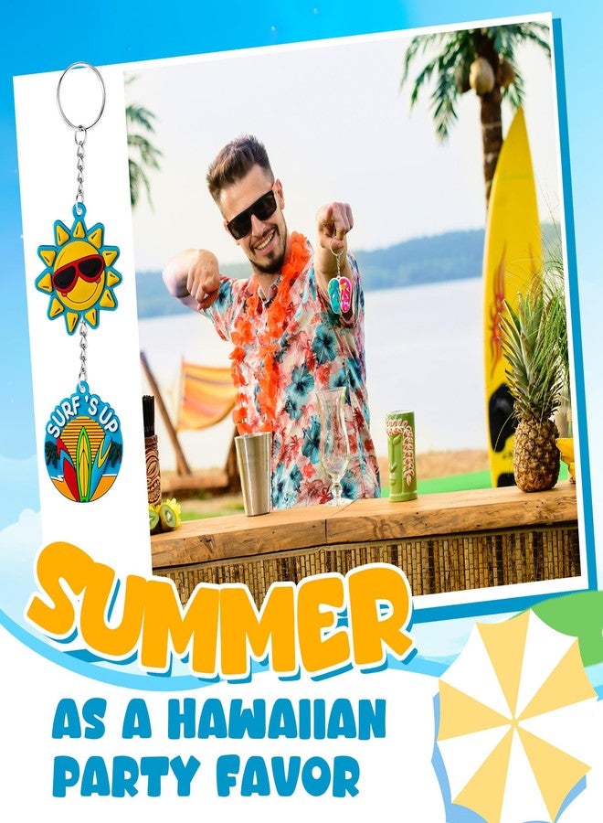 Remuuly 36 Pcs Summer Beach Favors Keychain Bulk Hawaiian Pool Party Keychains Hawaii Keychain Luau Beach Charms Tropical Hanging Pendant Summer Key Ring for Party Favors Supplies Gifts - Image 5