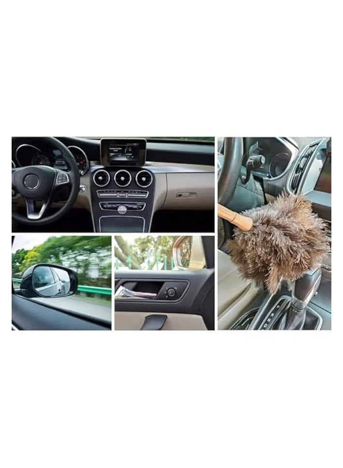 Green Tiger Ostrich Feather Duster 16 inch Ostrich Feather Duster Fluffy Natural Genuine Ostrich Feathers with Wooden Handle and Eco-Friendly Reusable Handheld Ostrich Feather Duster for Cleaning Supplies - Image 4