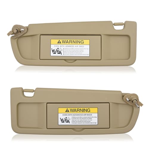 KAOLALI Left Driver & Right Passenger Side Sun Visor Set Fits Honda Civic 2006 2007 2008 2009 2010 2011 EX LX Sedan SI Coupe Replacement for 83280-SNA-A01ZA, 83230-SNA-A01ZA (Beige) - Image 1
