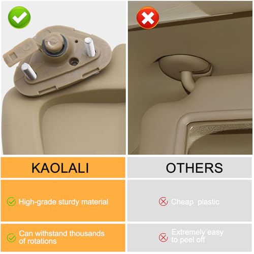 KAOLALI Left Driver & Right Passenger Side Sun Visor Set Fits Honda Civic 2006 2007 2008 2009 2010 2011 EX LX Sedan SI Coupe Replacement for 83280-SNA-A01ZA, 83230-SNA-A01ZA (Beige) - Image 5