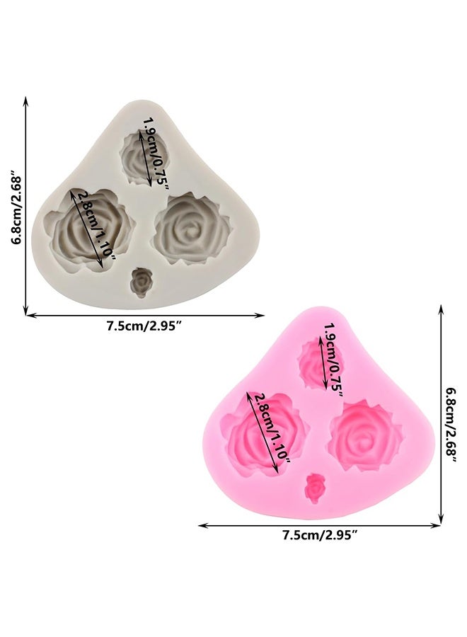 ليمون قالبان من قوالب فوندان الورد، قالب سيليكون على شكل زهرة لتزيين الكيك، زينة كب كيك، حلوى شوكولاتة، معجون صمغ. - Image 2