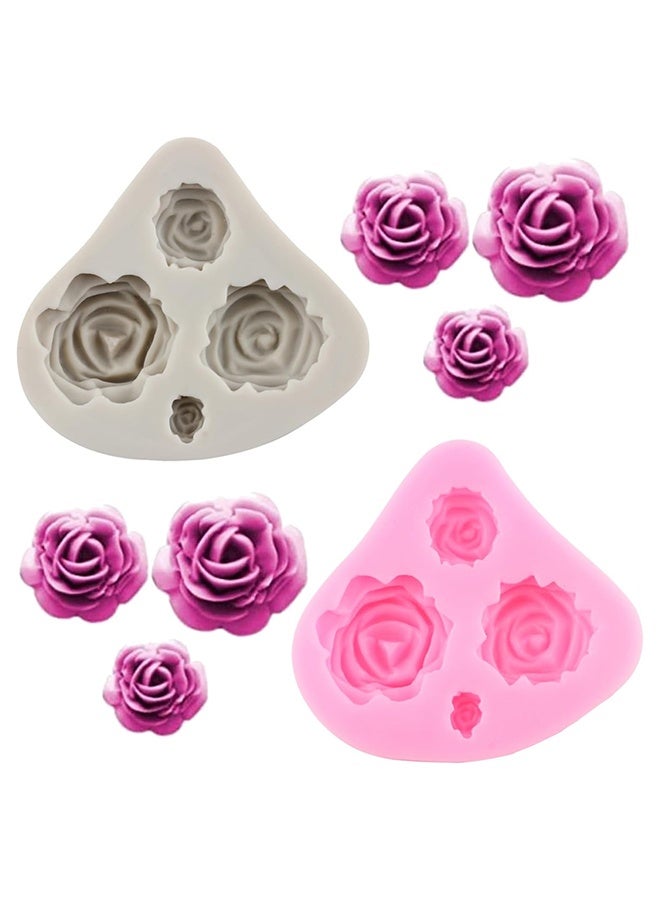 ليمون قالبان من قوالب فوندان الورد، قالب سيليكون على شكل زهرة لتزيين الكيك، زينة كب كيك، حلوى شوكولاتة، معجون صمغ. - Image 1