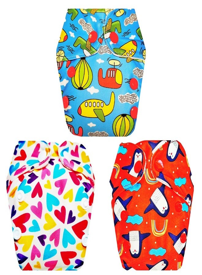 حفاضات قماشية فاخرة من دمبلدو للأطفال حديثي الولادة مع طبقة امتصاص مدمجة (عبوة من 3) | ملائمة محكمة | طبقة امتصاص من 6 طبقات | سريعة الجفاف | مناسبة للارتداء طوال اليوم | من 0 إلى 4 أشهر | للجنسين - Image 1