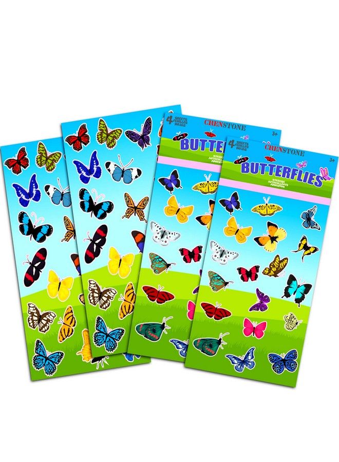 Crenstone Butterflies Stickers Party Supplies Pack ~ Over 160 Butterfly Stickers For Girls Kids Toddlers Adults (Party Favor Craft Scrapbooking Adhesive Sticker Sheets By Crenstone) - Image 3