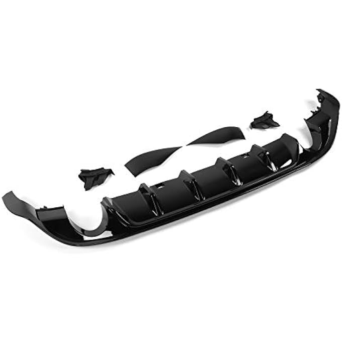 Cryfokt TCR Rear Bumper Diffuser Valance Kit in Gloss Black for MK7.5 Facelift 2017-2020, Improved Aerodynamic Performance - Image 1
