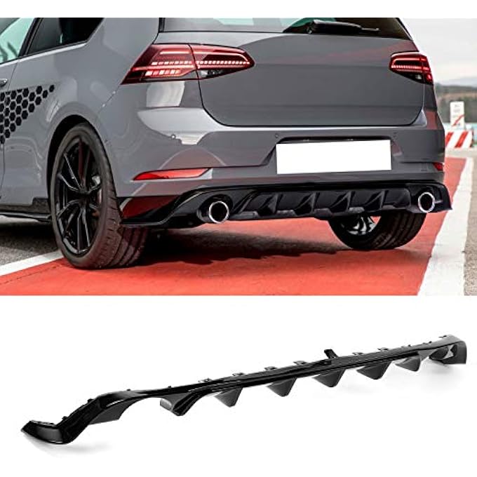 Cryfokt TCR Rear Bumper Diffuser Valance Kit in Gloss Black for MK7.5 Facelift 2017-2020, Improved Aerodynamic Performance - Image 4