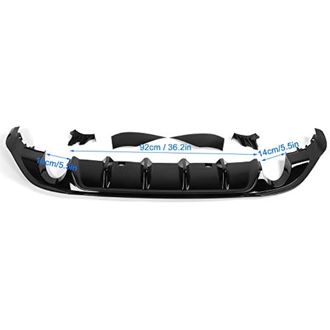 Cryfokt TCR Rear Bumper Diffuser Valance Kit in Gloss Black for MK7.5 Facelift 2017-2020, Improved Aerodynamic Performance - Image 2