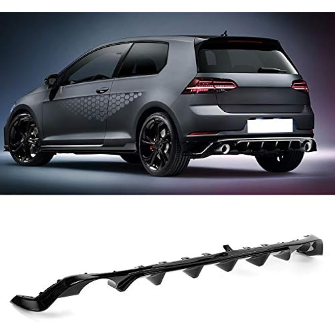 Cryfokt TCR Rear Bumper Diffuser Valance Kit in Gloss Black for MK7.5 Facelift 2017-2020, Improved Aerodynamic Performance - Image 5