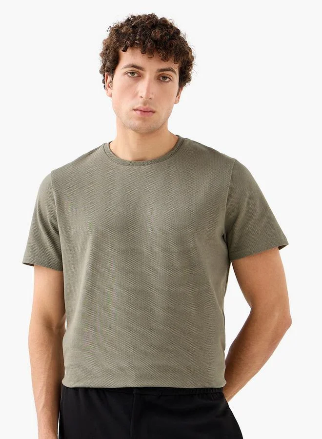 Iconic Popcorn Textured Regular Fit T-shirt
