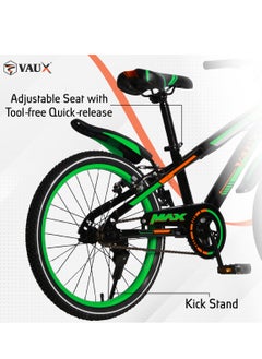 Vaux Max Kids Road Bike For 6-14 Years Boys And Girls, Adjustable Seat, 20 Inch Side Stand - Green  - Image 5