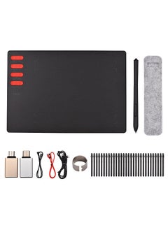 T505 Graphics Drawing Tablet Ultralight Art Creation Sketch with Battery-free Stylus 30 Pen Nibs 8192 Levels Pressure 8 Shortcut Keys Compatible with Windows Android OTG 193x143mm/7.6x5.6in