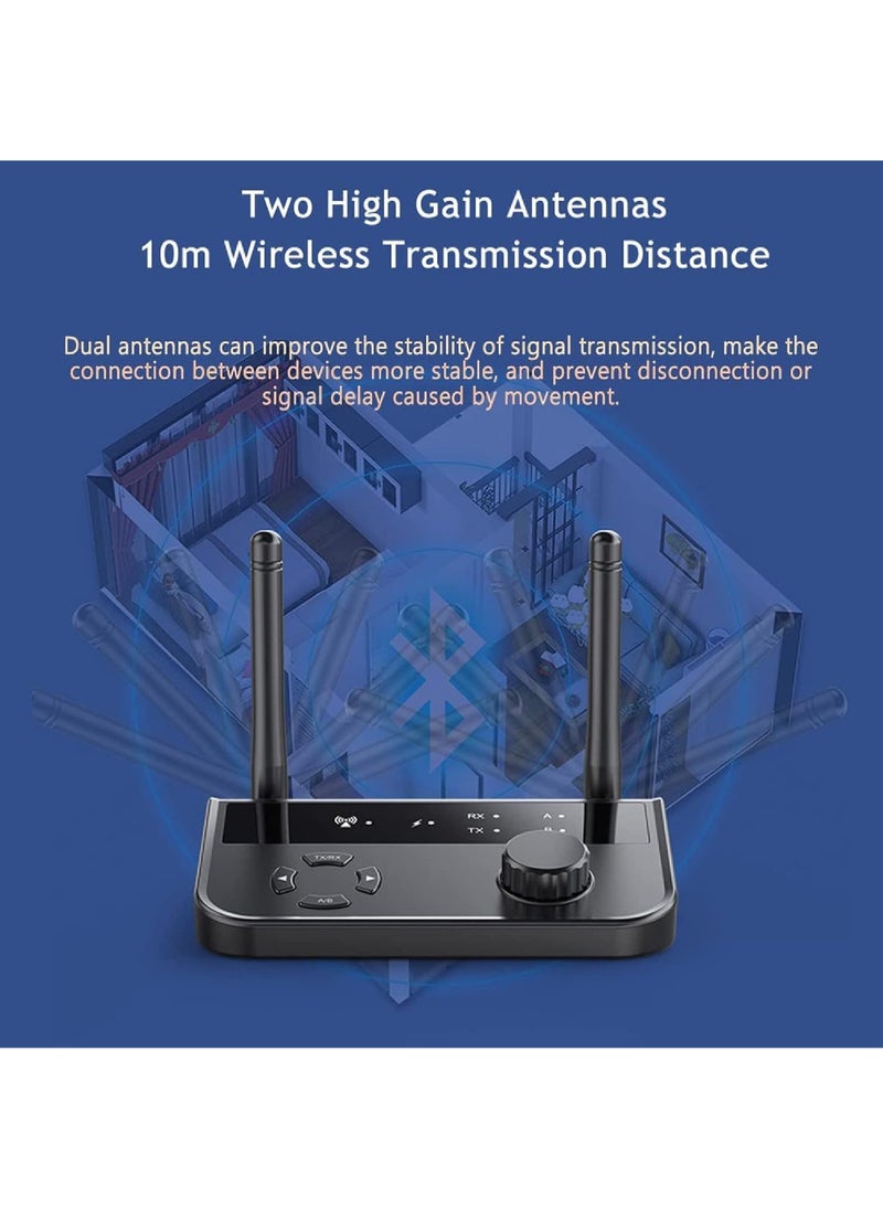 Rock Pow - Bluetooth 5.3 Audio Adapter 2 in 1 Bluetooth Wireless AUX Receiver 1 Drag 2 for TV CD Wireless Music for Headphones Speakers Car Tablet Home Stereo System - Image 1