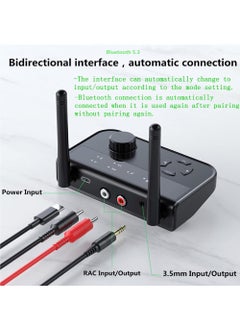 Rock Pow Bluetooth 5.3 Audio Adapter 2 in 1 Bluetooth Wireless AUX Receiver 1 Drag 2 for TV CD Wireless Music for Headphones Speakers Car Tablet Home Stereo System  - Image 2