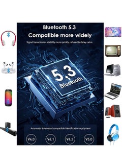 Rock Pow Bluetooth 5.3 Audio Adapter 2 in 1 Bluetooth Wireless AUX Receiver 1 Drag 2 for TV CD Wireless Music for Headphones Speakers Car Tablet Home Stereo System  - Image 4