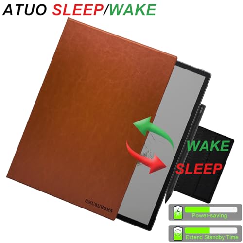 UMUBUHOMS Magnetic Stand Case for 13.3'' Boox Tab X C (2025) / Boox Note Max (2024) Lightweight Book Folio Cover with Anti-Lost Magnetic Pen Buckle & Auto Wake/Sleep (Brown) - Image 5