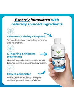 VetriScience Laboratories Composure Max Liquid Formula  Clinically Proven Dog Calming And Cat Calming Supplement With Colostrum, LTheanine & Vitamin B1 For Stress, Storms, Separation & More  8 Oz  - Image 2