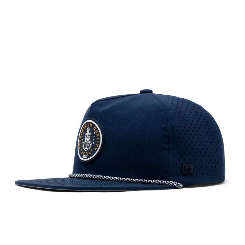 melin Coronado Anchored Hydro, Navy, Men's Rope Hat, Water-Resistant Fitted Baseball Cap for Men & Women, Golf, Running, or Workout Hat, Medium-Large - Image 1