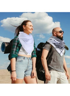 Generic Men Headscarf with Aqel Rope, Arab Keffiyeh Shemagh Turban,Desert Keffiyeh Casual Headwear Scarf Neck Wrap Head Cover Turban Cap  - Image 3