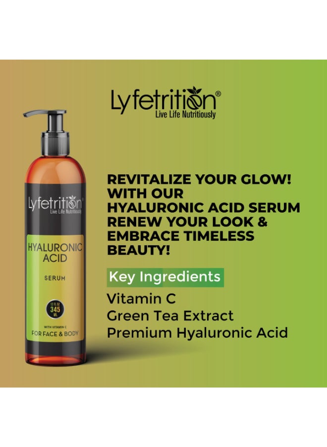 Lyfetrition Hyaluronic Acid Serum for Skin Moisturizing and Hydrating Serum for All Types of Skin 100 Natural Face Serum with Vitamin C Aloe Vera 12 Fl Oz Clear Serum Lyfe7581 - Image 4
