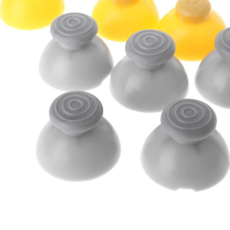 Gamecube Joystick Caps: 5 Pairs Gray Yellow Silicone Covers - Non-Slip Comfortable Grip Controller Joystick Replacement for Retro Game Cube NGC Gaming Controllers - Image 2