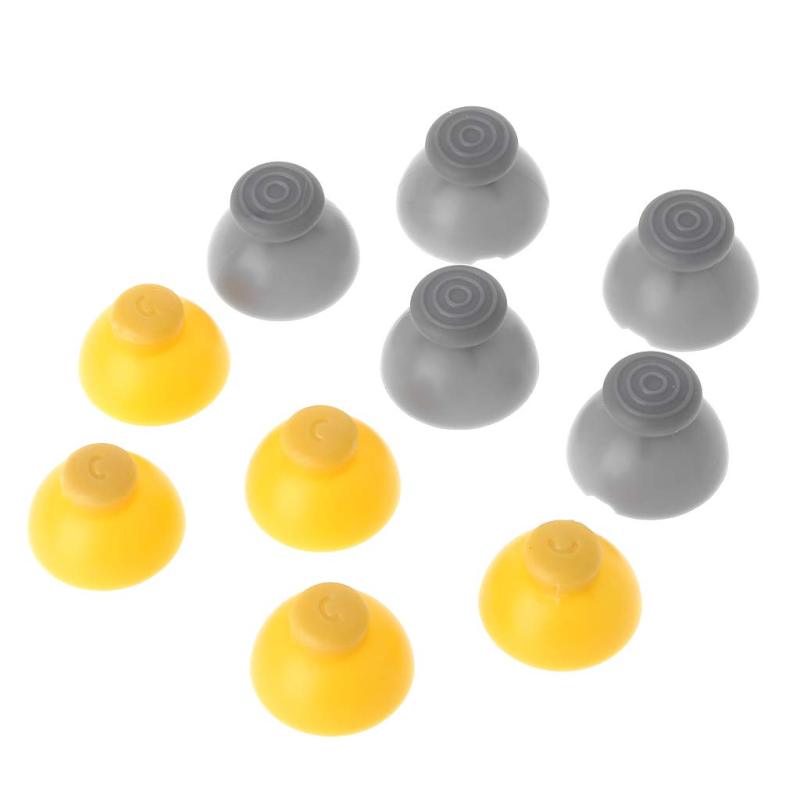 Gamecube Joystick Caps: 5 Pairs Gray Yellow Silicone Covers - Non-Slip Comfortable Grip Controller Joystick Replacement for Retro Game Cube NGC Gaming Controllers - Image 3