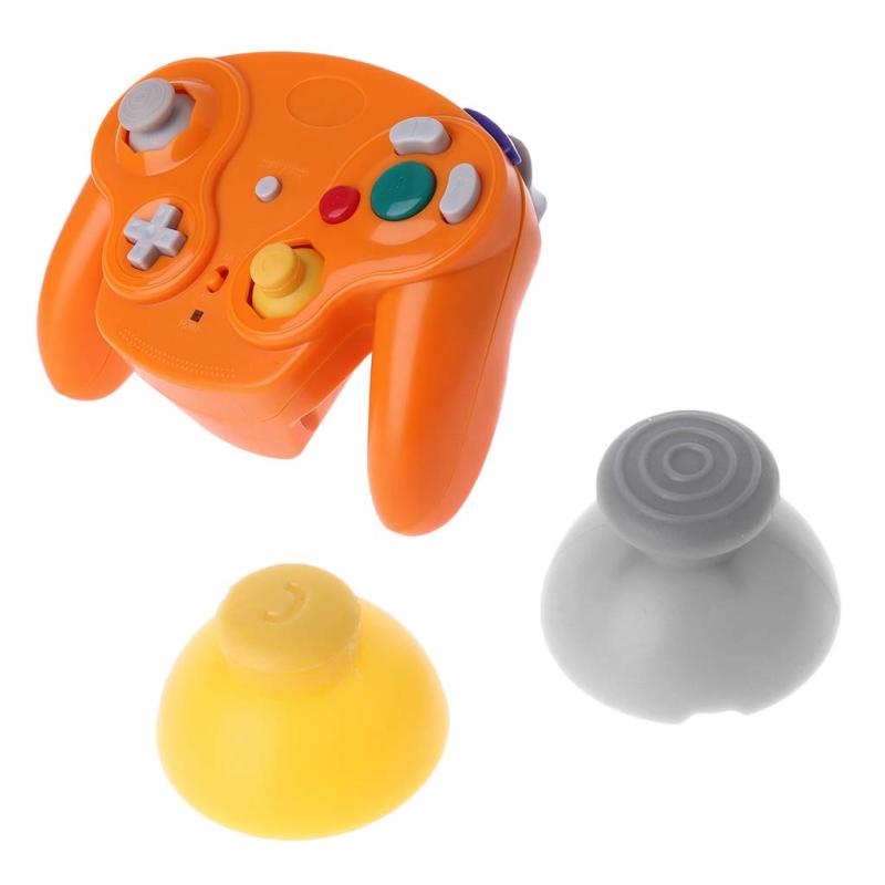 Gamecube Joystick Caps: 5 Pairs Gray Yellow Silicone Covers - Non-Slip Comfortable Grip Controller Joystick Replacement for Retro Game Cube NGC Gaming Controllers - Image 1