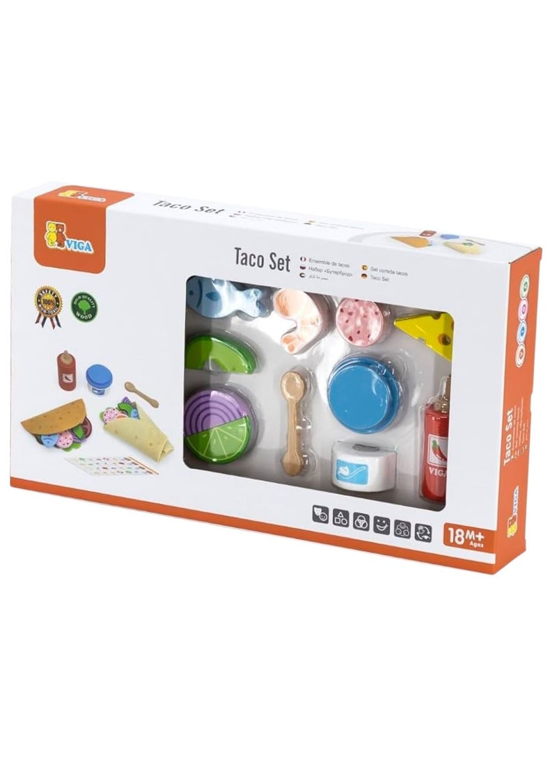 Viga Wooden Taco Play Set - Pretend Food Toy for Kids - Image 1