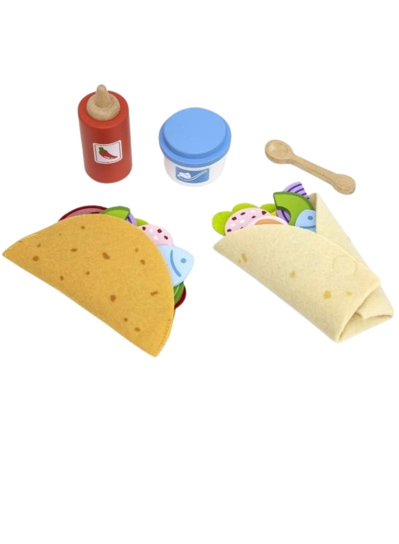 Viga Wooden Taco Play Set - Pretend Food Toy for Kids - Image 3