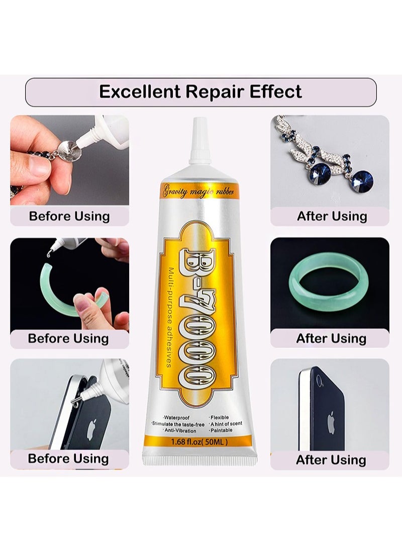 Aikanbo B7000 Multi-purpose adhesives，50ml Jewelry Tape Glue, Leather Adhesive, Instant Strong Adhesive, Mobile Phone Repair Nail Art Wood Glass Ornaments Glue  - Image 4